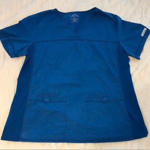 Cherokee V-neck Scrub Top w/ stretch sides Royal